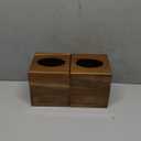 2 Pack Wooden Tissue Box Cover Bulk Square - Acacia Wood Tissue Box Holder for Tabletop Stands Bathroom Office- Decorative Facial Wood Tissue Box Cover for Modern Farmhouse Decor