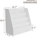 Small Desktop Bookshelf, 4-Tier Magazine Rack, Book Storage Organizer Display Stand, Narrow Bookshelf for Home Office, Living Room, White