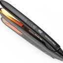 VANESSA PRO Flat Iron Hair Straightener, 100% Pure Titanium Flat Iron for One Pass to Achieve a Sleek Look, Curls Beautifully & Straightens Well - 1 inch (Black)