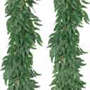 RECUTMS Artificial Willow Leaves Vine Twigs 2Pcs 6Ft Fake Hanging Plant Silk Willows Leaf Ivy Garland Faux Italian Ruscus Greenery Indoor Outdoor Wedding Arch Jungle Beach Birthday Party Garden Decor