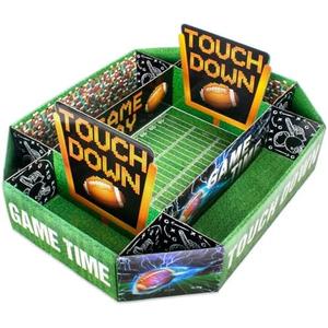 Football Party Supplies Food Tray – 25 x 20 Inch Large Snack Stadium, Serving Tray for Super Bowl Party - Football Party Decorations with Food Display for Game Day