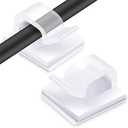 60PCS Cable Clips, KGROTE Outdoor Wire Clips Adhesive Cable Hooks Cord Organizer Holder Christmas Light Clips for Desk, Wall Cable Management, String Lights, Fairy Lights, Decorations Hanging - Clear