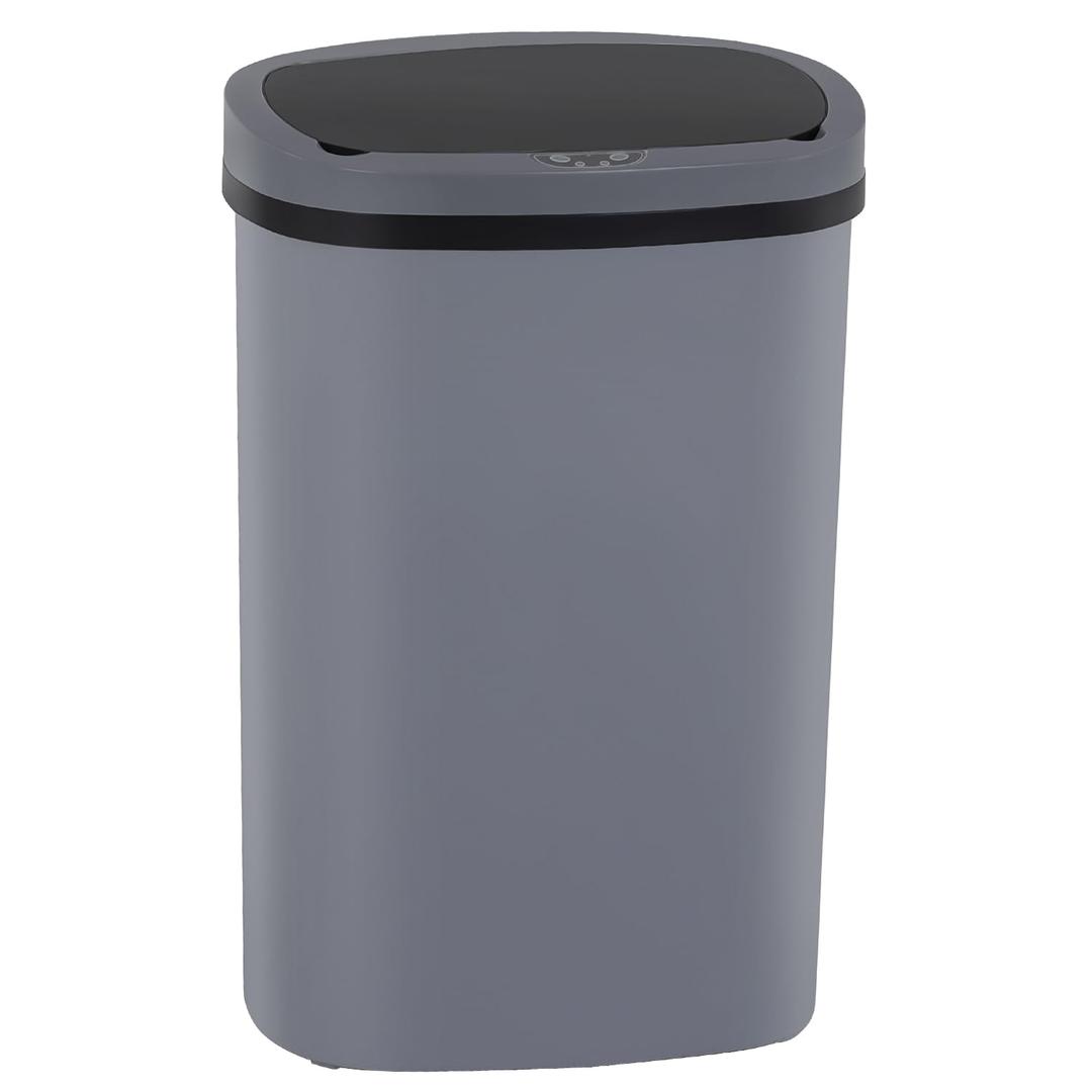 Kitchen Trash Can with Lid, 13 Gallon Automatic Garbage Can for Bathroom Bedroom Home Office 50 Liter Touch Free High-Capacity Brushed Waste Bin, Gray