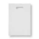 Plastic Shopping Bag with Die Cut Handle 9" x 12" White Plastic Merchandise Bags with Handle 100 Pack for Retail, Heavy Duty Bulk Bags