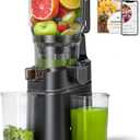 Cold Press Juicer Machine, 6.3" Wide Chute for Whole Fruits & Vegetables | AMZCHEF Self-Feeding Slow Masticating Juicer, 3-in-1 for Juice, Nut Milk, Sorbet, Triple Filtration, Easy Clean