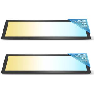 Sunco 2 Pack 1x4 LED Flat Panel Light, Dual Selectable CCT 3500K/4000K/5000K & Selectable Wattage 30W/40W/46W, 5700LM, Dimmable 0-10V, Matte Black Drop Ceiling Fixture - ETL, DLC (2 Pack (1x4), Black)