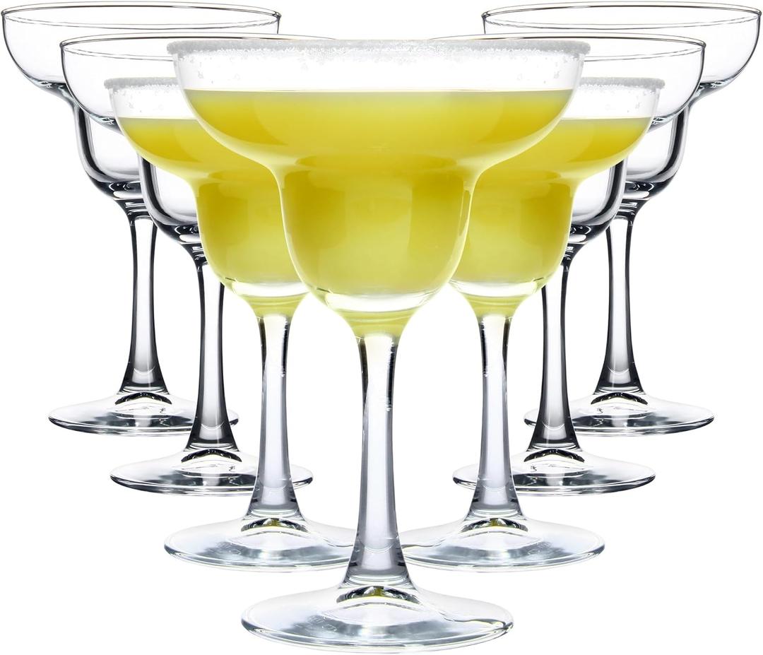 Margarita Glasses Set of 7, Classic Clear Cocktail Glasses Set for Espresso Martini, Cosmopolitan, Manhattan, Housewarming, Engagement Party Gift, 10 Ounce Capacity