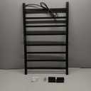 Towel Warmer Heated Towel Bar-Rack - Nopwer Bathroom Wall Mounted Electric Towel Drying Plug-in Matte Black 8 Bars