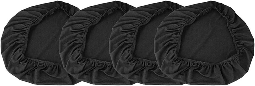 LKXHarleya 4Pcs Universal Chair Slipcover Elastic Dining Room Chair Seat Covers Seat Protector Removable Washable, Black