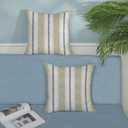 Blue Sage Green Pillow Covers 18x18 Set of 1 Boho Outdoor Striped Throw Pillow Covers Abstract Modern Geometry Decorative Pillowcase Farmhouse Linen Cushion Case Decorations for Sofa Couch