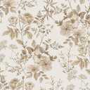 Erfoni 16.9" x197" Beige Floral Peel and Stick Wallpaper Boho Floral Leaf Contact Paper Boho Self Adhesive Wall Paper Flower DIY Removable Decoration Wallpaper for Livingroom Accent Wall Covering
