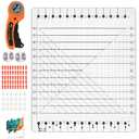 5-in-1 Quilting Ruler - 14.5" x 17.75" Slotted Quilting Ruler for Rotary Cutting, Precision Fabric Strip Guide & Quilting Square Ruler for Sewing Patchwork Quilts
