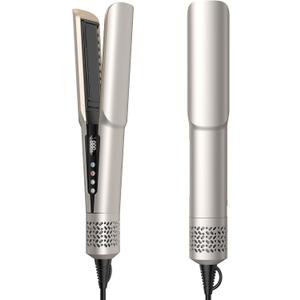 Hair Straightener - 2 in 1 Wet to Dry Hair Dryer and Straightener with High-Speed Airflow + Rapid Heat-Up + Customizable Temperature + LCD Display & Auto Shut-Off + No Heat Damage (Pure Gold)