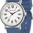 GOLDEN HOUR Waterproof Nurse Watch for Medical Professionals, Students Women Men - Military Time Luminouse Easy Read Dial, 24 Hour with Second Hand, Colorful Silicone Band (Navy Blue)