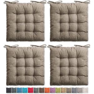 SQUARE MOON 4 Pack Chair Cushions, Seat Cushions, Chair Pads, Chair Mat for Indoor, Outdoor Dining Chair, Kitchen Chairs, Dining Room Chairs (16"  16"  4 Pack, Coffee)