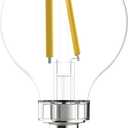 GE LED Light Bulbs, 60 Watt, Soft White, G16.5 Globe Bulbs, Clear, Small Base (2 Pack)