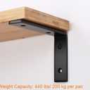 12 Inch Shelf Bracket Heavy Duty L Shelf Bracket 12 x 8 Inch Metal Shelf Bracket with Hardware, Black, 4 Pack