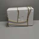 YYW 3 Tier Fruit Bowl for Kitchen Counter, White Gold Ceramic Fruit Stand for Countertop, Home Fruit Rack with Holder, Vegetable Bowl Snacks Nuts Bread Candy Storage (Gold)