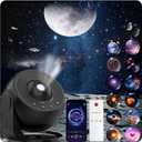 Galaxy Projector for Bedroom Pro Version, HD 12 in 1 Film Discs Star Projector with Bluetooth Galaxy Light, Planetarium Projector with Timer, White Noise, 360 Rotation, Remote Control Black