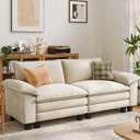 LINSY HOME 90'' Cloud Loveseat Sofa, Modular Sectional Couches Corduroy Cloud Couch Soft Modern Comfy Love Seat Sofa Set for Living Room Apartment Office, Beige