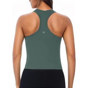 Racerback Workout Tank Tops for Women Sleeveless Gym Tops Cropped Active Yoga Running Shirts (X-Small)