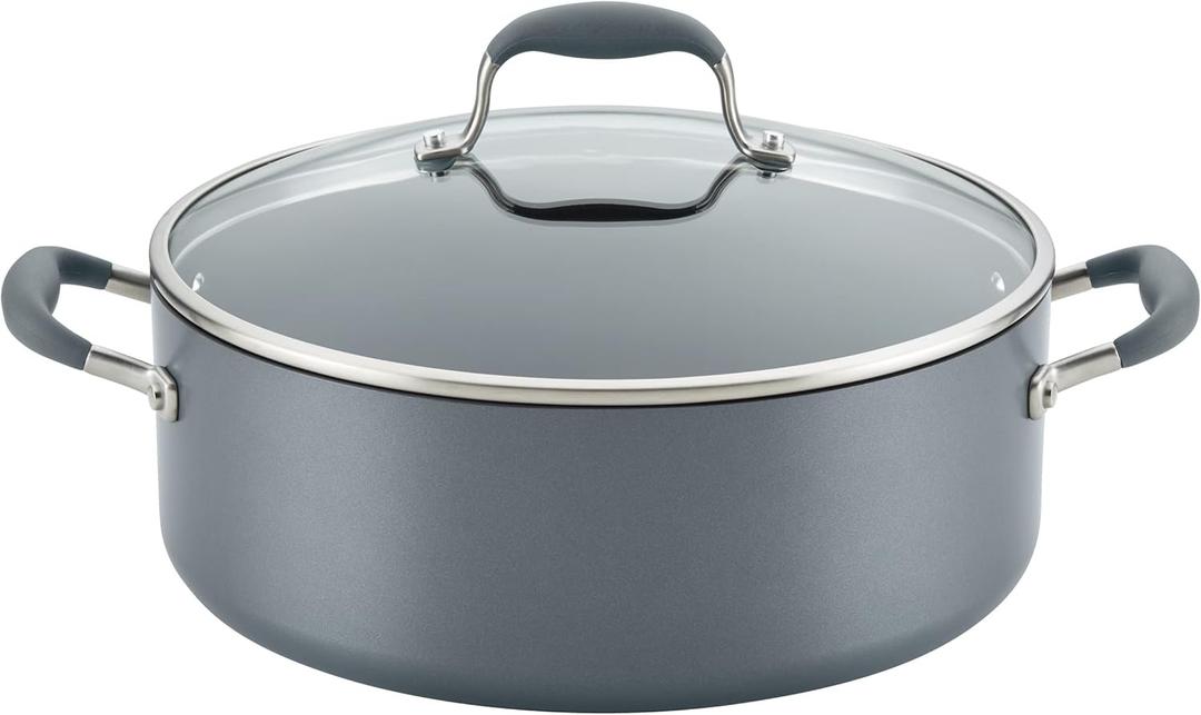 Anolon Advanced Home Hard-Anodized Nonstick Wide Stock Pot/Stockpot (7.5-Quart, Moonstone)