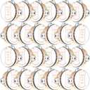 24 Set 4 Inch Tambourine for Adults Wooden Hand Held Drum with Metal Jingles, Gift Tags, White I Love You Printed Ribbon Percussion Gift Musical Instrument for Church Wedding Party Favor