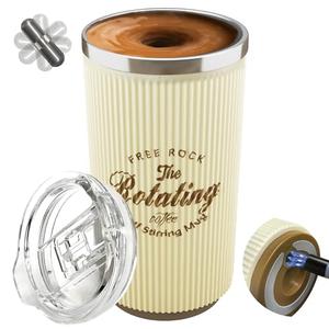 FREE ROCK Self Stirring Coffee Mug With Lid 500ML Automatic Magnetic Self Stirring Cup 16.9 Oz Rechargeable Auto Mixing Cup for Milk Cocoa Coffee Stirrer Electric Auto Stir Coffee Mug Mixer
