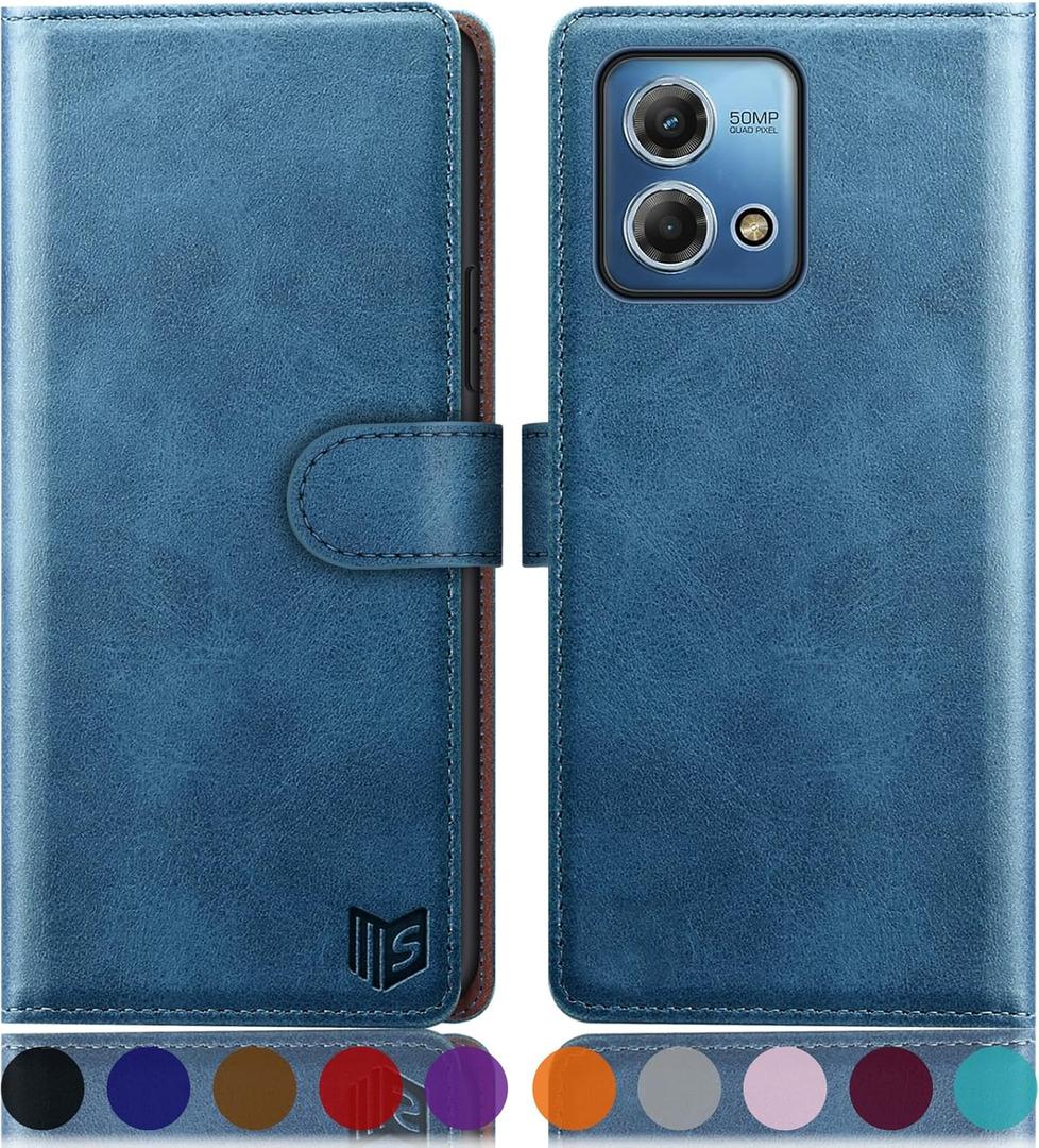 SUANPOT for Moto G Stylus 5G 2023 Wallet case RFID Blocking Credit Card Holder, Flip Folio Book PU Leather Phone case Shockproof Cover Women Men for Stylus 5G 2023 case Sky Blue
