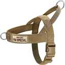 No Pull Dog Harness for Medium Large Dogs, Reflective Escape Proof Adjustable No Pulling Harnesses Brown L (L-Chest size 25-31'')