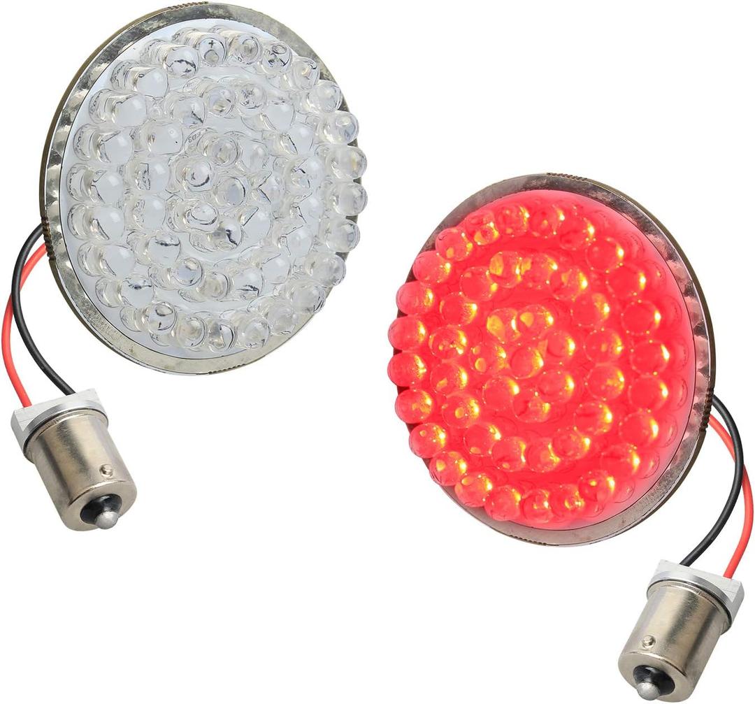NTHREEAUTO 1156 Rear LED Turn Signals, 2 Inch Bullet Motorcycle Tail Lights Panel Compatible with Harley Sportster, Dyna, Street Glide, Road King, Softail