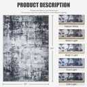 5x7 Area Rug Living Room Rug: Washable Modern Abstract Soft Thin Rug Indoor Floor No Slip Stain Resistant Carpet for Bedroom Dining Room Farmhouse Nursery Home Office - Dark Black