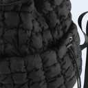 CONTAIL 18L Women Puffy Backpack,Qulited Puffer Bookbag,Black