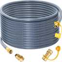 Upgraded 48 Feet 1/2 Inch Natural Gas Hose propane hose extension kit with quick connect fittings fit for weber grill gas conversion kit BBQ, Pizza Oven, Patio Heater and More NG Appliance - CSA