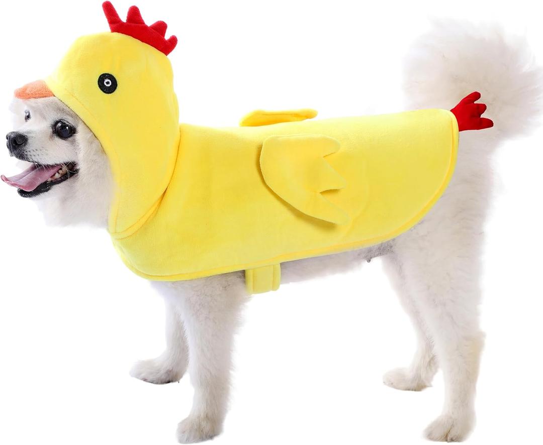 Yoption Dog Chicken Costume, Halloween Christmas Easter Funny Pet Cosplay Outfits Clothes for Puppy Dogs Cats (XL)