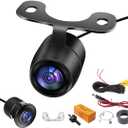 HD Wide Angle Automatic CMOS Car Rear Front Side View Reverse Backup Camera Rear Monitor Parking Assistance Camera Waterproof Universal Reverse Camera with 2 Installation Option for Cars (Black)