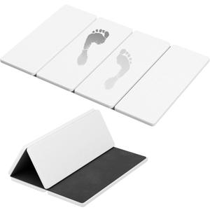 Summer&Kiss Foldable Stone Bath Mats for Bathroom, Non-Slip Diatomaceous Earth Mat, Super Absorbent & Quick Drying, Dish Drying Mats for Kitchen Counter, Easy to Clean & Store, 23.5" x 15.4", White