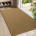 LEKEEPGO Door Mat 24"x36", Non Slip Door Mat Indoor Entrance, Rubber Backing Front Indoor Door mats Washable Absorbent Doormat Low-Profile Entryway Entry Resist Dirt Inside Door Mats, Light Brown