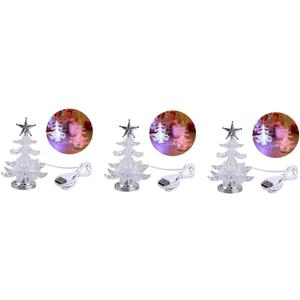 Angoily 3pcs Led Night Light Christmas Tree Acrylic Desk Tree Lamp RGB Home Decorative Night Lamp for Boys and Girls Bedroom Office