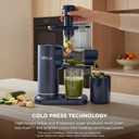 Ninja NeverClog Cold Press Juicer | Powerful Electric Slow Masticating Juicer with Pulp Control | XL Capacity | 24 oz. Juice Jug & 36 oz. Pulp Container | Dishwasher Safe | Navy | 150W | JC151NV