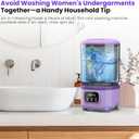 Underwear Washing Machine, Rechargeable Portable Mini Washer Machine with 2L Cup Capacity for Bra Underwear Socks Home Hotel Apartment RV Travel (Purple).