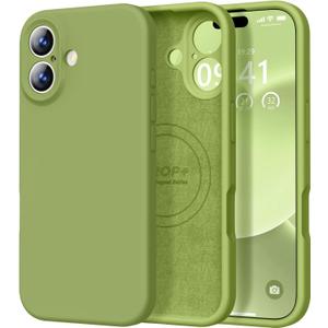 Vooii Magnetic for iPhone 17 Case, Compatible with Magsafe (Premium Liquid Silicone) (Integrated Camera Control Button) Full Body Protective Anti-Scratch Microfiber Lining 6.3", Cedar Green