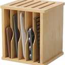 tonchean 6 Tier Wooden Tray Dividers for Cabinets, Kitchen Vertical Divider Organizer, Baking Tray Organizer for Storing Baking Sheets, Pans and Cutting Boards, 13.1" W x 16.6" H x 12.4" D