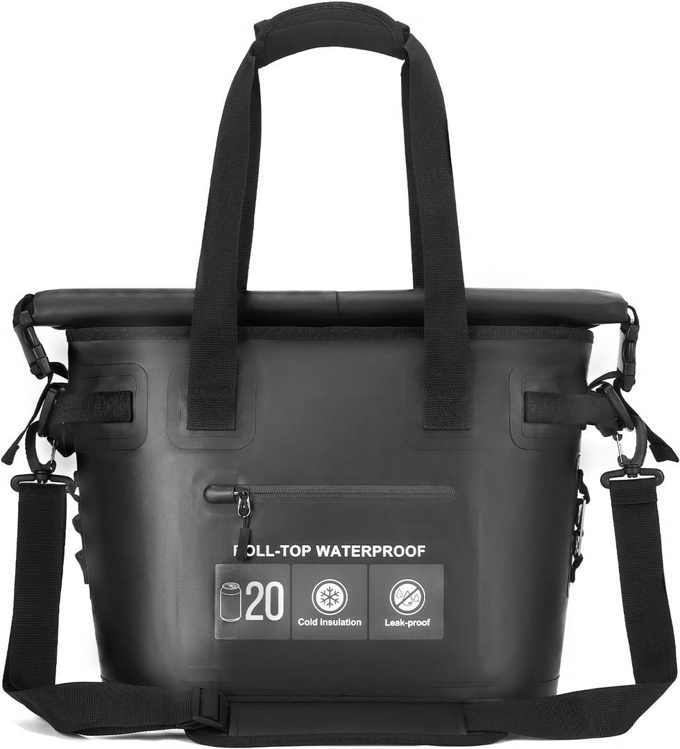Vogano Lightweight and Leak-Proof Soft Cooler Bag,12H Cold Retention,Black