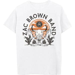 Zac Brown Band Unisex Adult Zac Brown Band Official Merch Bull Logo Tee (Large, White)