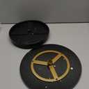 Masupu Drink Table, Round Side Table for Small Spaces, Pedestal Side Table, Small End Table with Metal Base, for Living Room, Bedroom, Bathroom, Black Gold