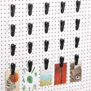 20 Pcs Pegboard Accessories Clips Pegboard Clips Metal Accessories Hook Attachment Peg Board Clip for Crafts Kitchen Bathroom Room Office Wall Organize Storage Display (Black)