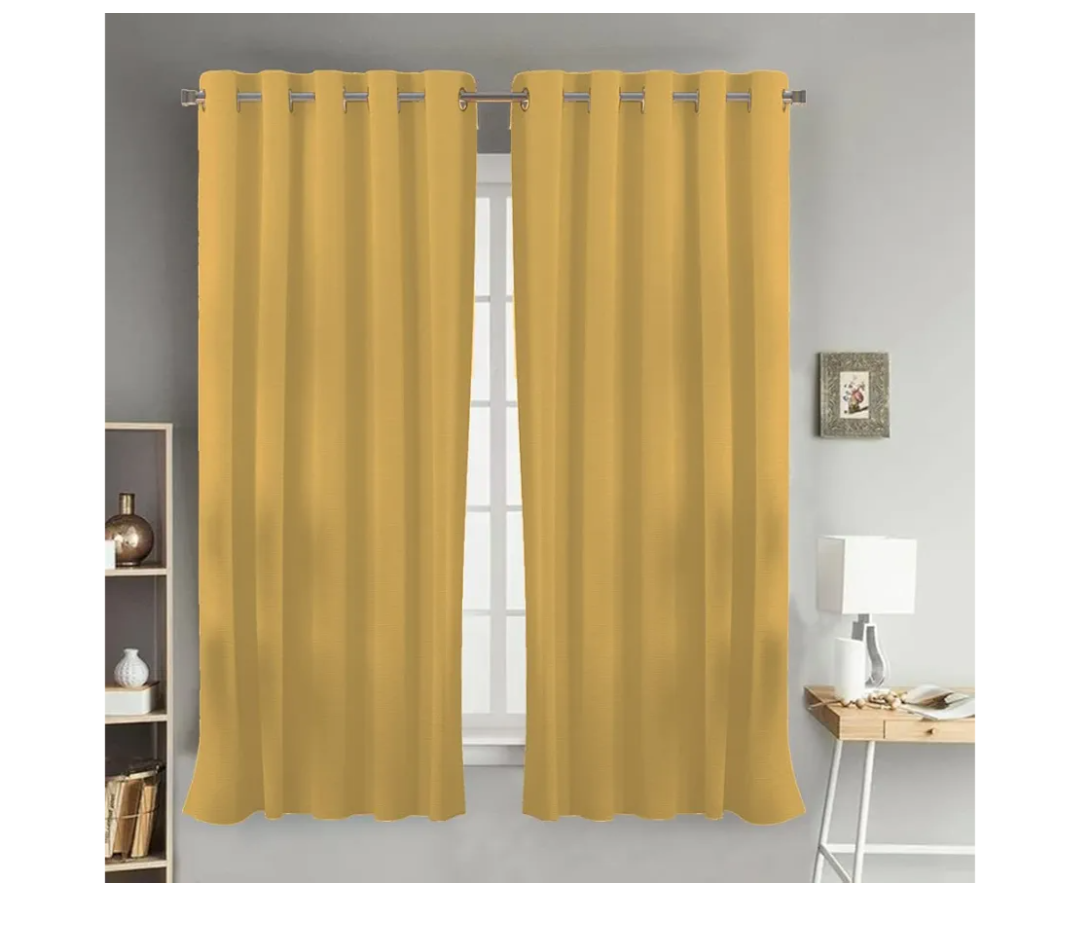 Polyester Curtains Long Durable Grommet with 2 panels 84 Length X 52 Width Inches Yellow| Sheer Backdrop Window Curtain|Livingroom|Bedroom|Kitchen Decor