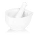 LEETOYI Porcelain Small Mortar and Pestle, Ceramic Herb Grinder Pill Crusher Set, 3.3 inch White