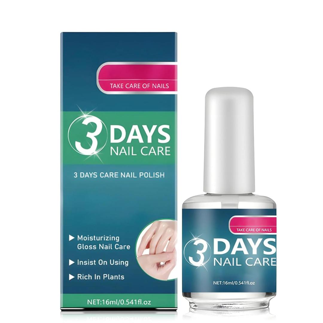 3 Days Nail Care - Nail Strengthener Polish, Keratin Nail Treatment for Thin Weak & Damaged Nails, Lavender, Rosemary, Macadamia nut Seed Oil, Moisturizing and Conditioning (1, 0.5 Fl Oz)
